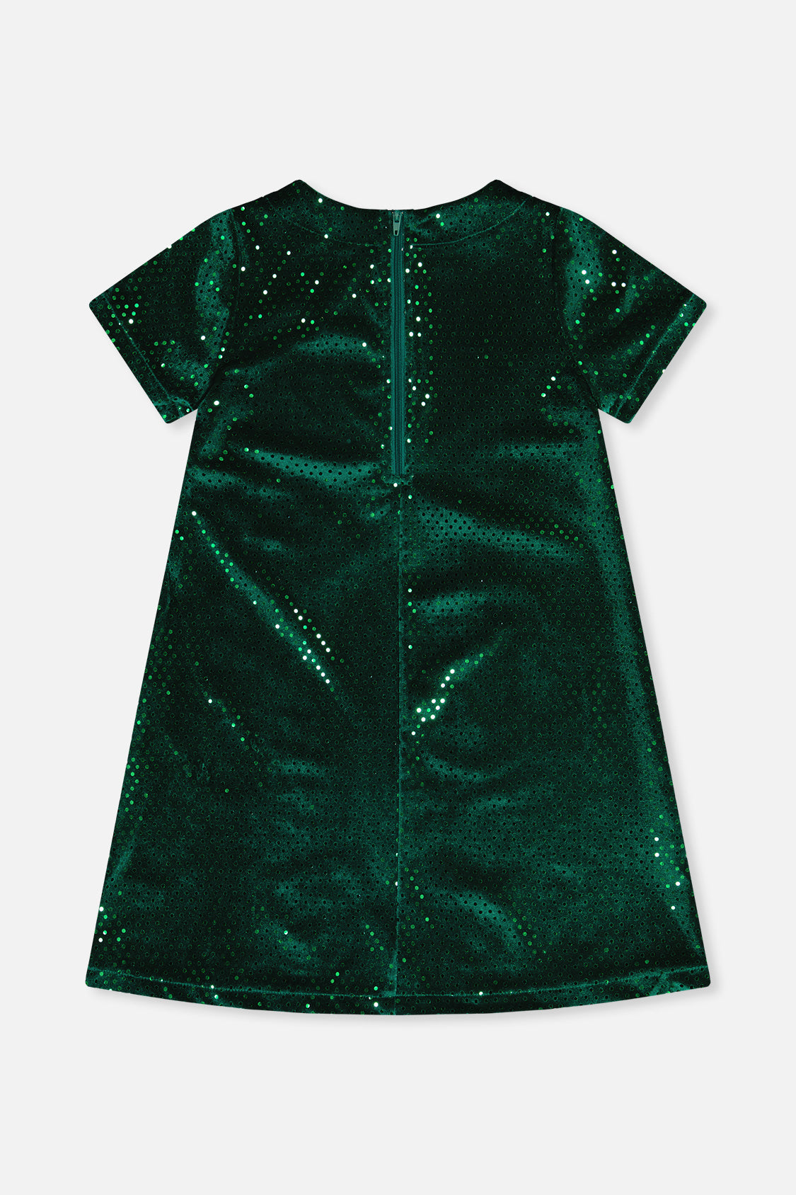 Short Sleeve A Line Dress Green Forest - J20OG86_03930