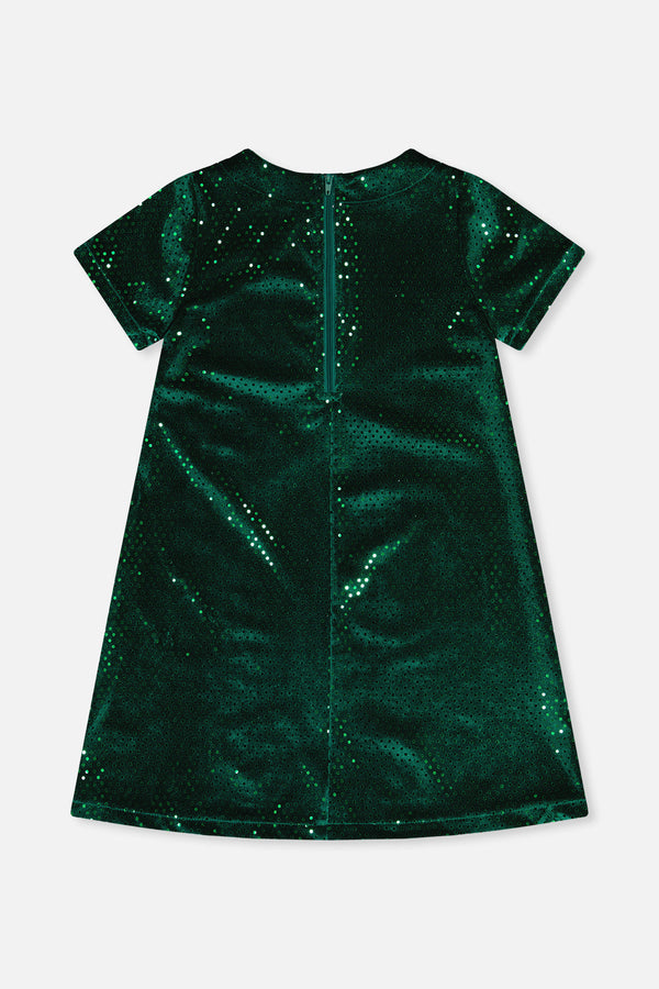 Short Sleeve A Line Dress Green Forest - J20OG86_03930