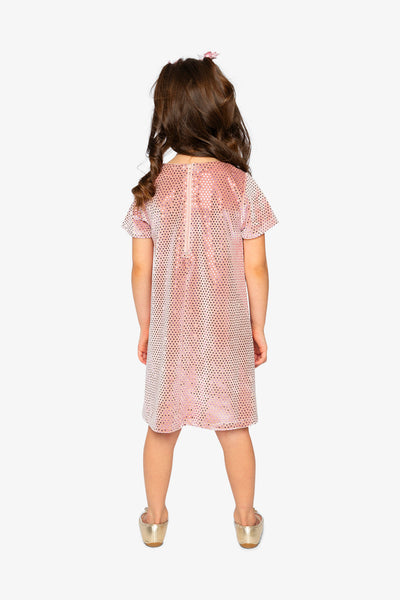 Short Sleeve A Line Dress Pink - J20OG86_06210