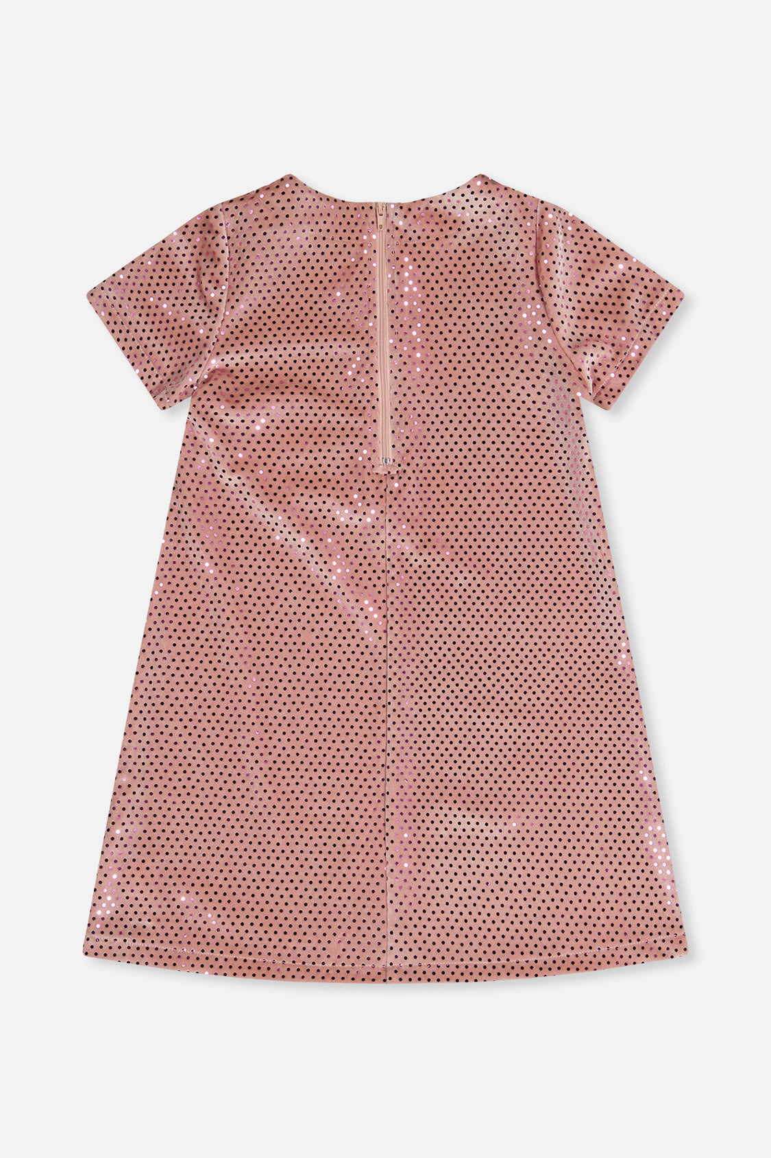 Short Sleeve A Line Dress Pink - J20OG86_06210