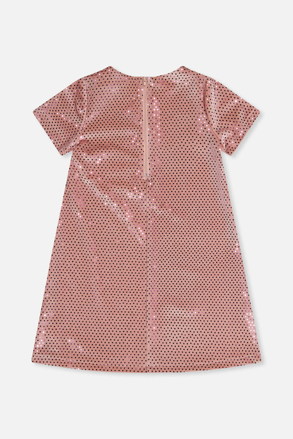 Short Sleeve A Line Dress Pink - J20OG86_06210
