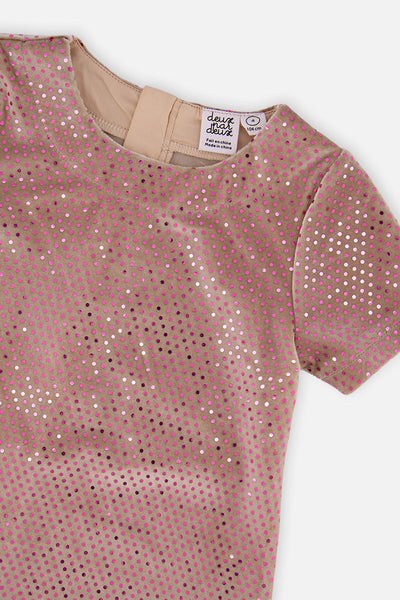 Short Sleeve A Line Dress Pink - J20OG86_06210