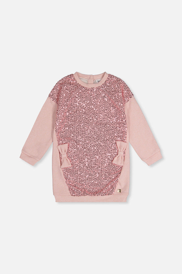 Sweatshirt Dress With Sequins Dusty Pink - J20OG87_06840