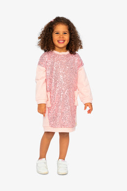 Sweatshirt Dress With Sequins Dusty Pink - J20OG87_06840