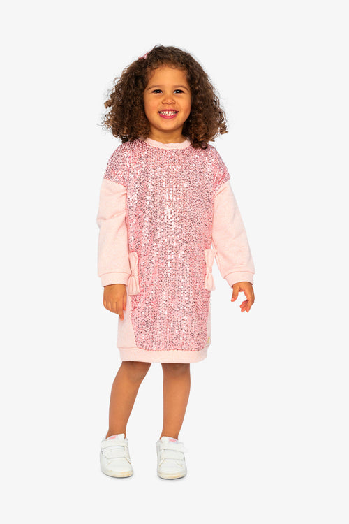 Sweatshirt Dress With Sequins Dusty Pink - J20OG87_06840