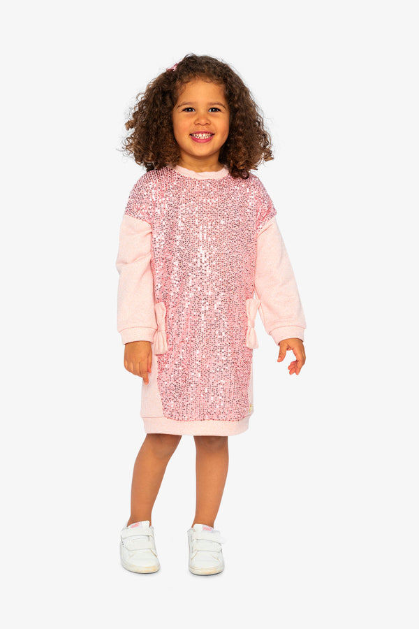 Sweatshirt Dress With Sequins Dusty Pink - J20OG87_06840