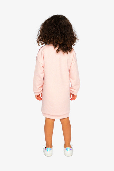 Sweatshirt Dress With Sequins Dusty Pink - J20OG87_06840