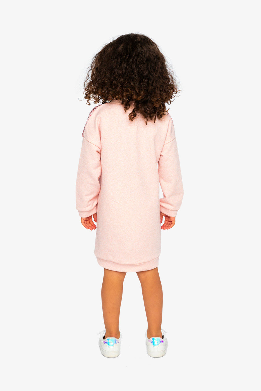 Sweatshirt Dress With Sequins Dusty Pink - J20OG87_06840