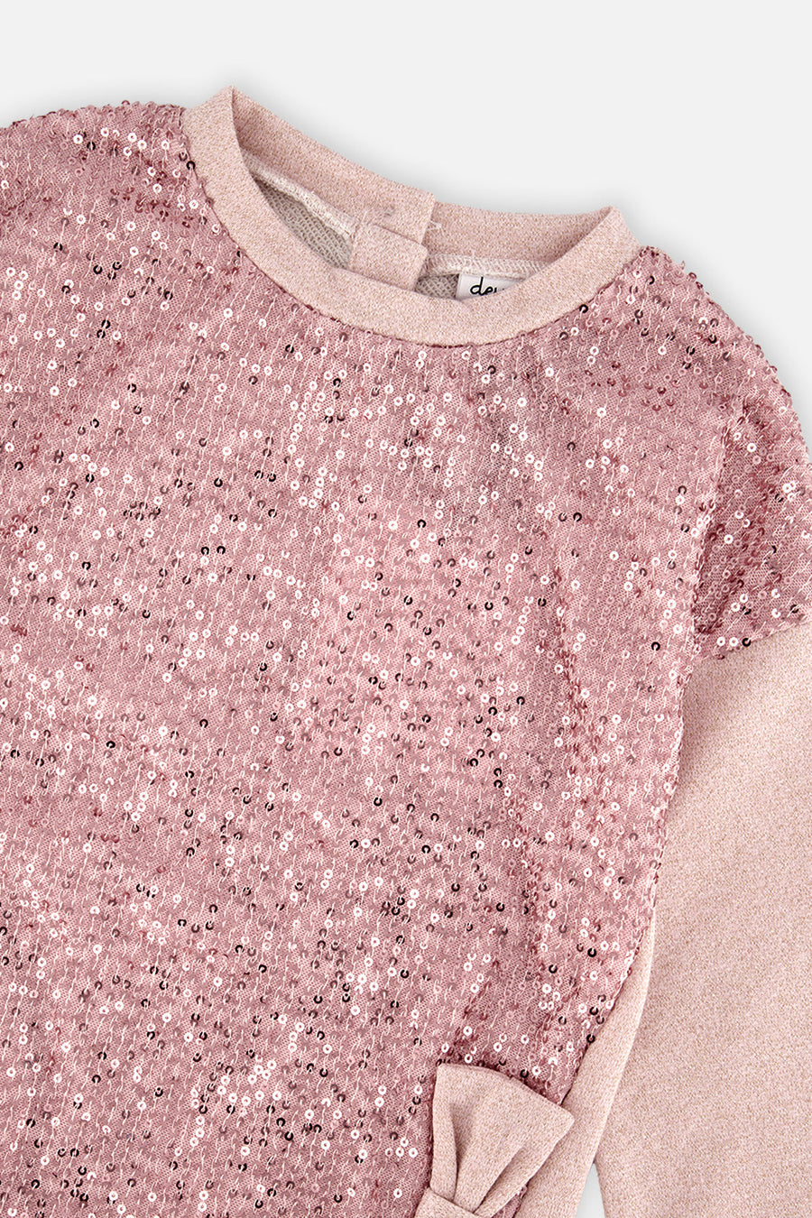 Sweatshirt Dress With Sequins Dusty Pink - J20OG87_06840