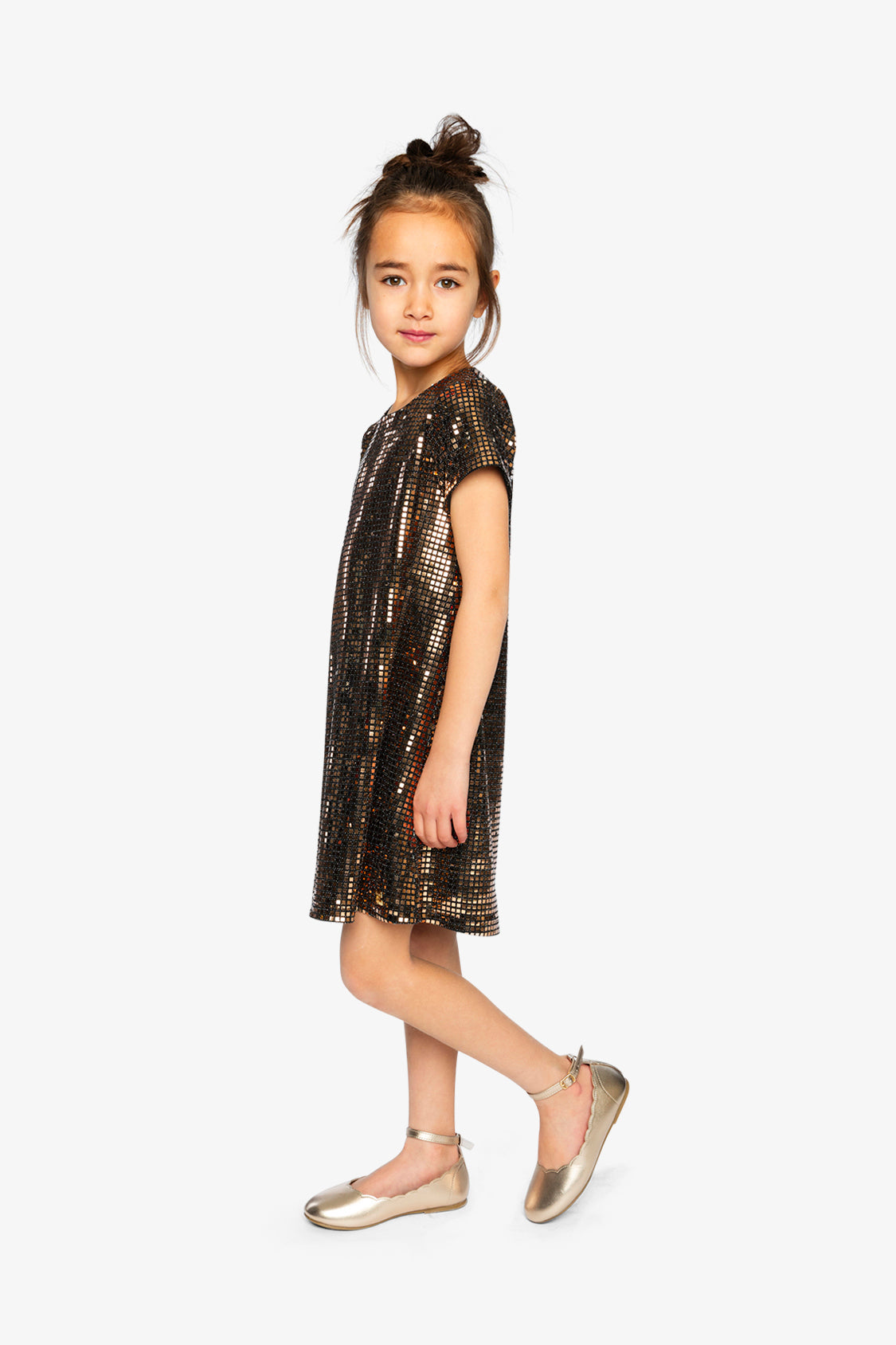Short Sleeve A Line Dress Beige - J20OG92_01160