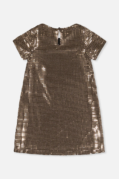 Short Sleeve A Line Dress Beige - J20OG92_01160