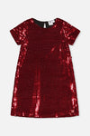 Short Sleeve A Line Dress Red - J20OG92_07490