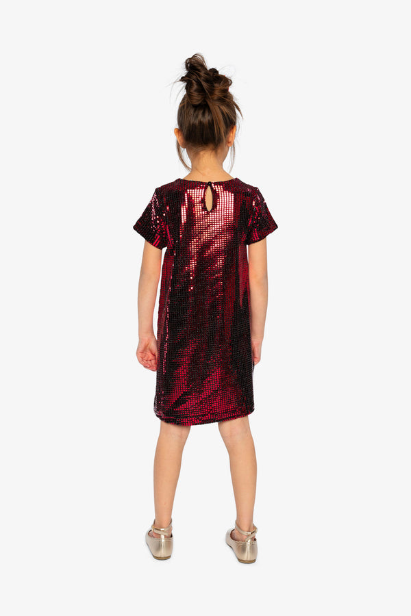 Short Sleeve A Line Dress Red - J20OG92_07490