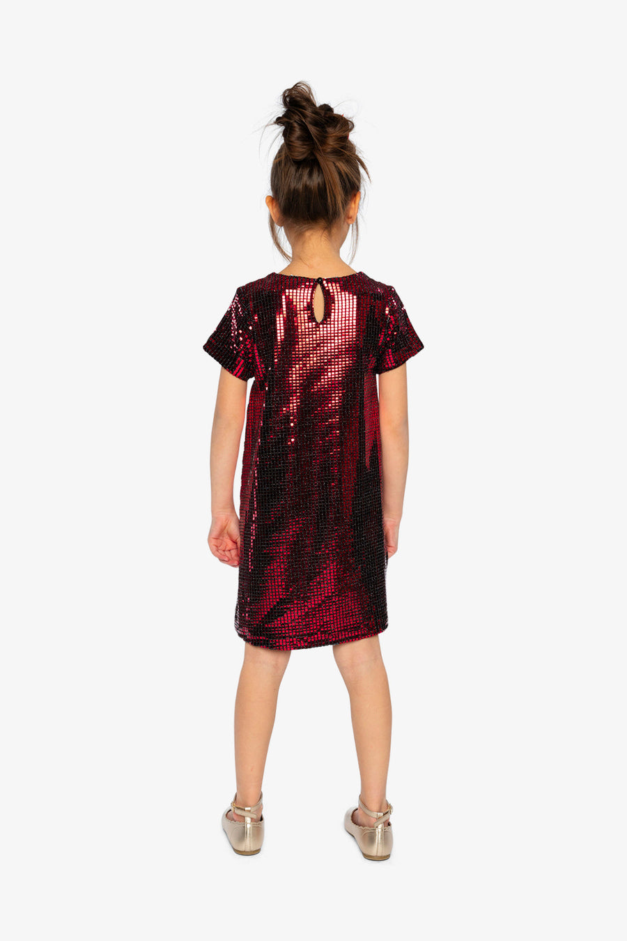 Short Sleeve A Line Dress Red - J20OG92_07490