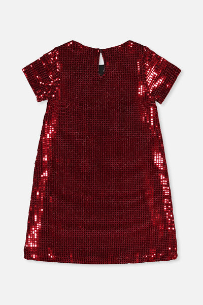 Short Sleeve A Line Dress Red - J20OG92_07490
