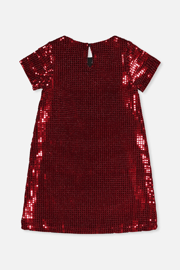 Short Sleeve A Line Dress Red - J20OG92_07490