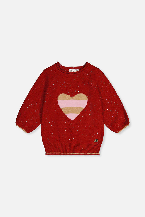 3/4 Sleeve Knitted Sweater Red - J20OGT30_07490