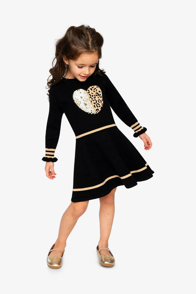 Knit Dress Black And Beige - J20OGT91_09990