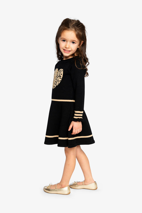 Knit Dress Black And Beige - J20OGT91_09990