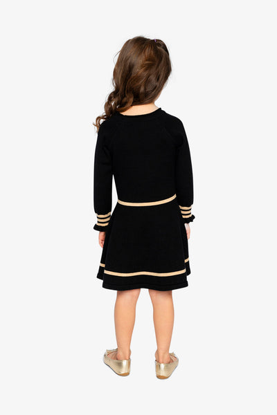 Knit Dress Black And Beige - J20OGT91_09990