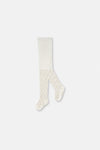Collants coeurs en tricot blanc cassé pour bébé