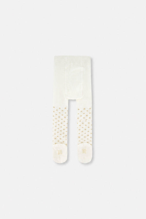 Baby Knit Heart Tights Off-White
