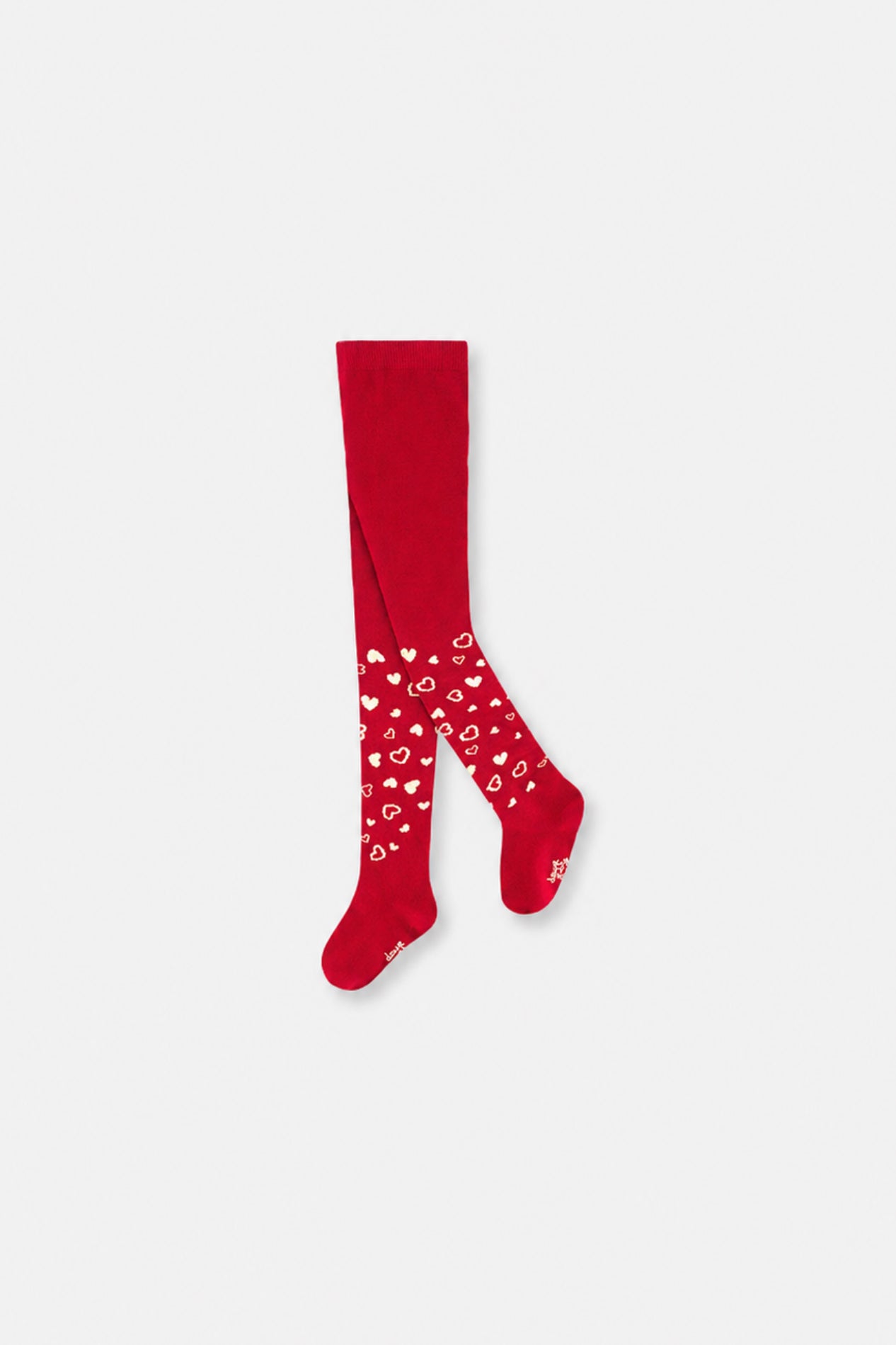 Collants coeurs en tricot rouge pour bébé