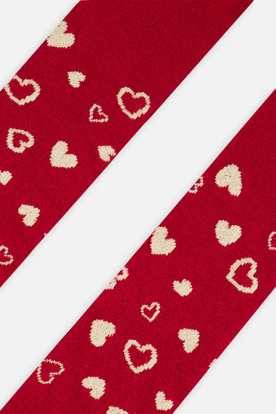 Collants coeurs en tricot rouge pour bébé