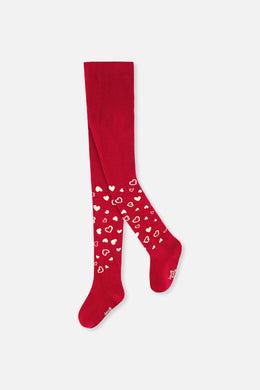 Knit Heart Tights Red - J20OGT_07490