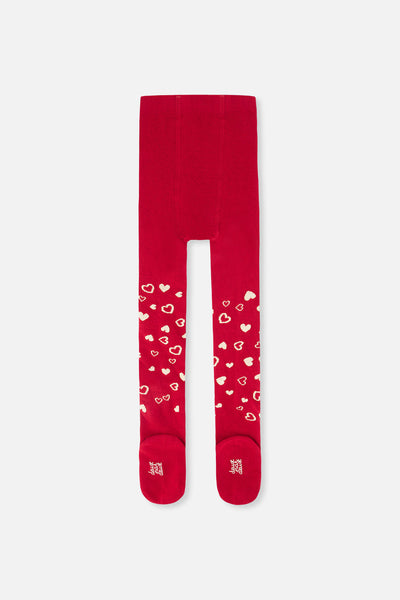 Knit Heart Tights Red - J20OGT_07490