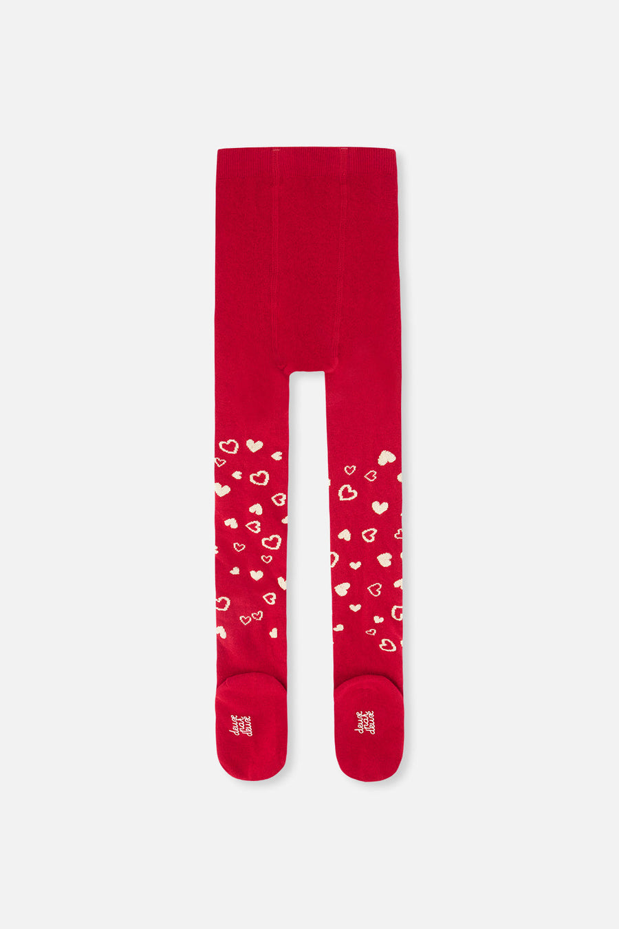 Knit Heart Tights Red - J20OGT_07490