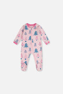 Baby Organic Cotton One Piece Pajama Pink Tree Print - J20PA40US_2J224