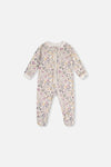Baby Organic Cotton One Piece Pajama Beige Heart Print - J20PA40US_2J234