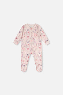 Baby Organic Cotton One Piece Pajama Pink Floral Print - J20PA40US_2J235