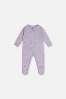 Baby Organic Cotton One Piece Pajama Purple Hedgehog Print - J20PA40US_2J236