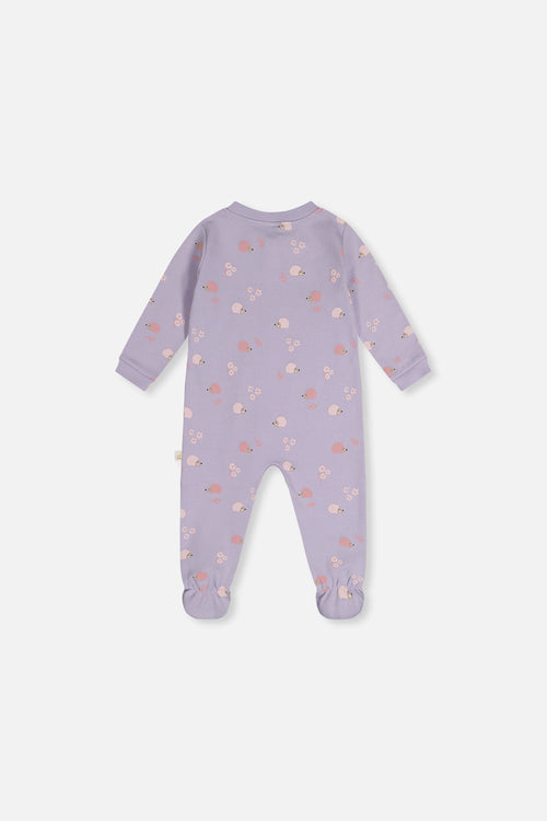 Baby Organic Cotton One Piece Pajama Purple Hedgehog Print - J20PA40US_2J236