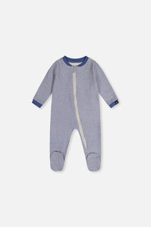 Baby Organic Cotton One Piece Pajama Blue Stripe Print - J20PA40US_2J241