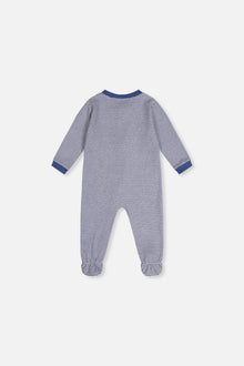 Baby Organic Cotton One Piece Pajama Blue Stripe Print - J20PA40US_2J241