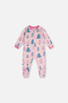 Baby Organic Cotton One Piece Pajama Pink Tree Print - J20PA40_2J224