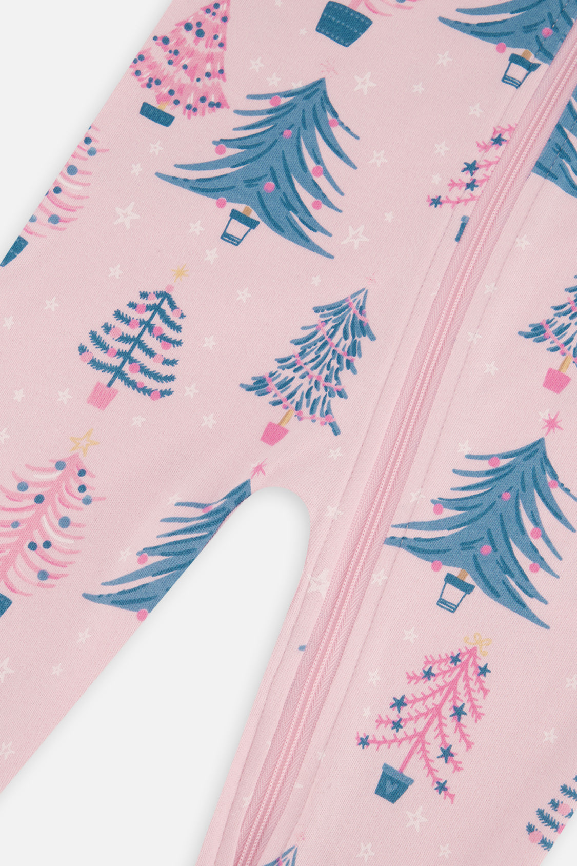Baby Organic Cotton One Piece Pajama Pink Tree Print - J20PA40_2J224