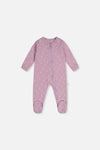 Baby Organic Cotton One Piece Pajama Purple Floral Print - J20PA40_2J233