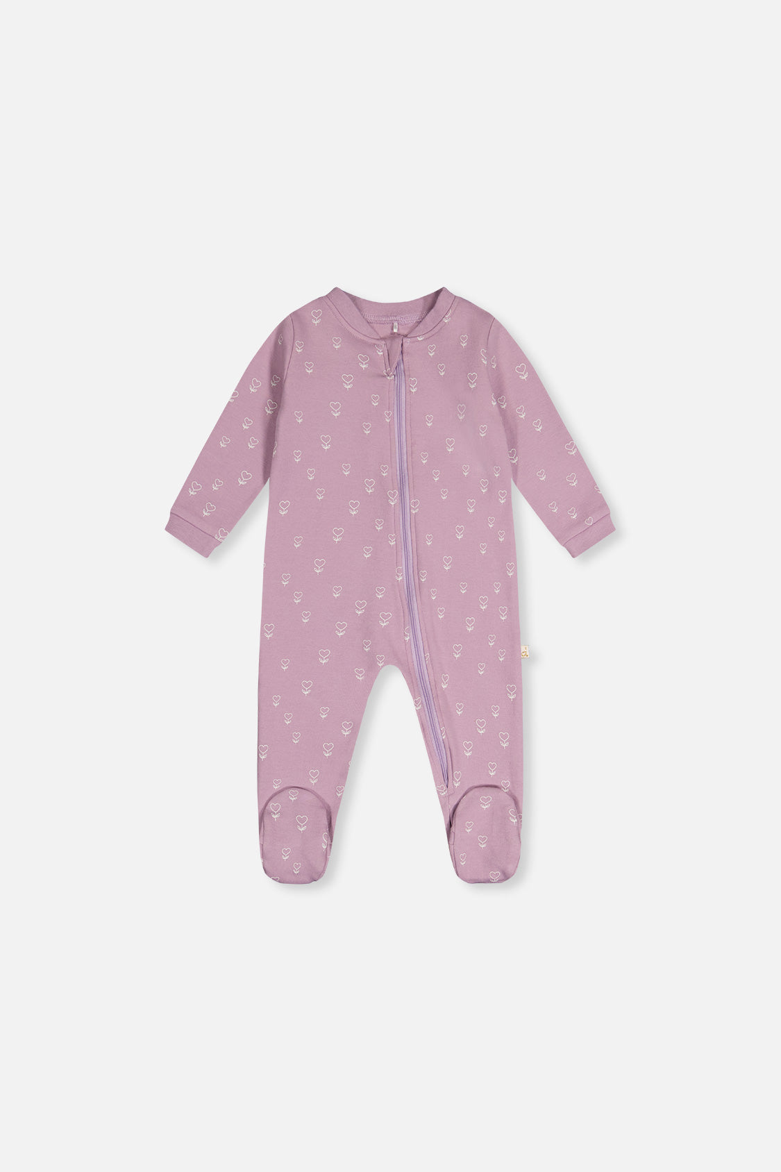 Baby Organic Cotton One Piece Pajama Purple Floral Print - J20PA40_2J233