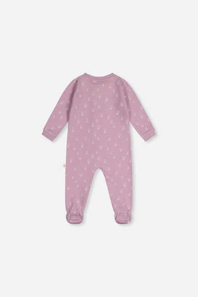 Baby Organic Cotton One Piece Pajama Purple Floral Print - J20PA40_2J233