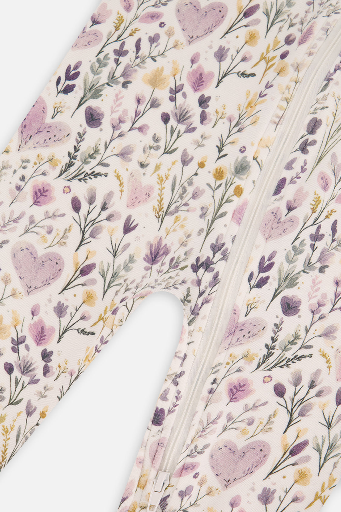 Baby Organic Cotton One Piece Pajama Beige Heart Print - J20PA40_2J234