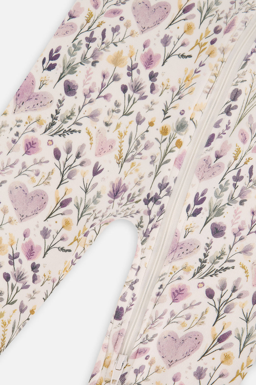 Baby Organic Cotton One Piece Pajama Beige Heart Print - J20PA40_2J234