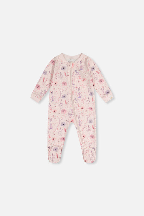 Baby Organic Cotton One Piece Pajama Pink Floral Print - J20PA40_2J235