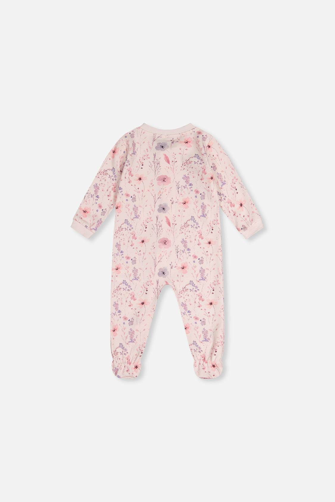 Baby Organic Cotton One Piece Pajama Pink Floral Print - J20PA40_2J235