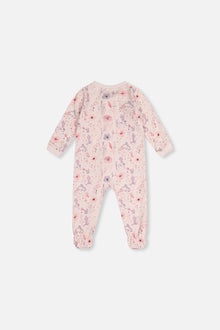 Baby Organic Cotton One Piece Pajama Pink Floral Print - J20PA40_2J235