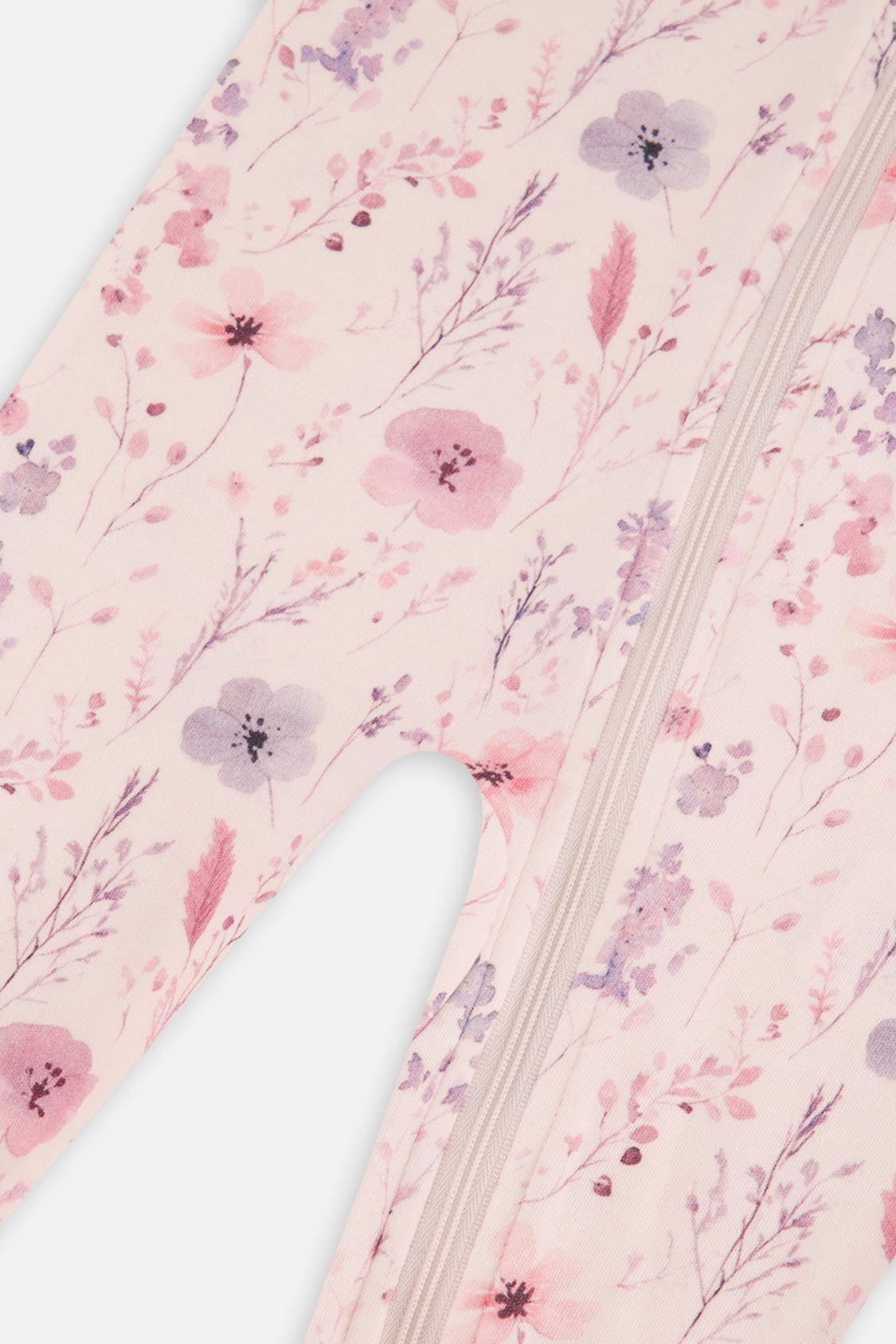 Baby Organic Cotton One Piece Pajama Pink Floral Print - J20PA40_2J235