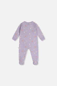 Baby Organic Cotton One Piece Pajama Purple Hedgehog Print - J20PA40_2J236